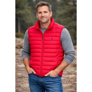 Polo Ralph Lauren Mens Red Performance Quilted Puffer Vest XL New With Tags